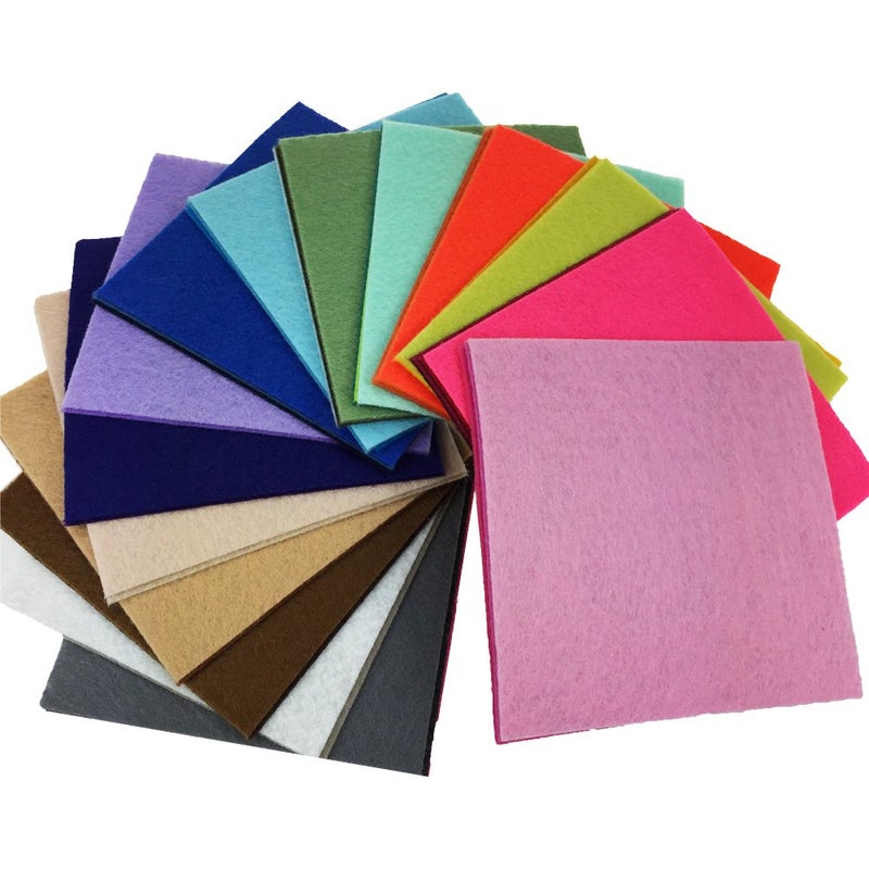 flic-flac 88pcs 4 x 4 inches (10 x 10cm) Assorted Color Mini Felt Fabric Sheets Patchwork Sewing DIY Craft 1mm Thick - Image 3
